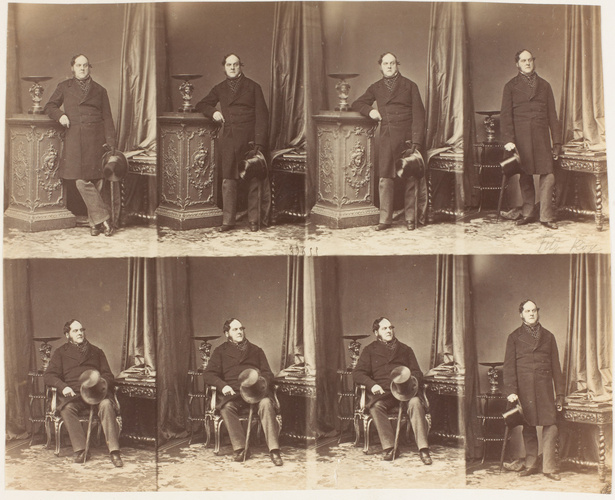 André Adolphe Eugène Disdéri - M. A. FitzRoy en huit poses, cinq en pied, trois ...