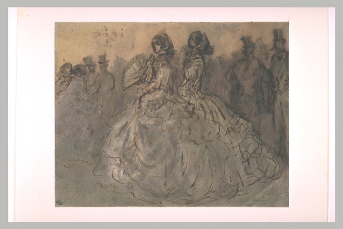 Photo D'art Vintage – Groupe D'hommes Et De Femmes – Tirage Argentique Occasion