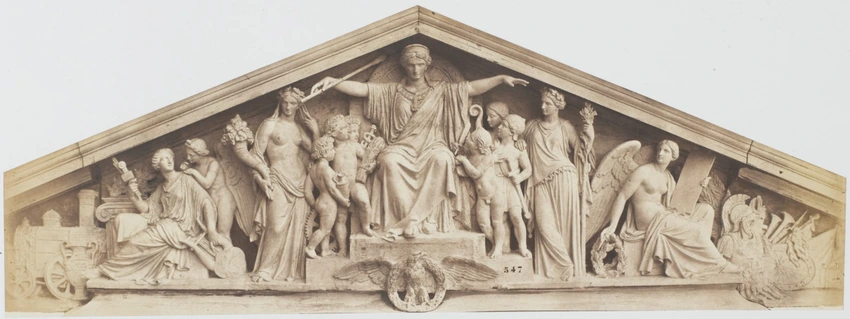 Edouard Baldus - Fronton du pavillon Richelieu, palais du Louvre, Paris