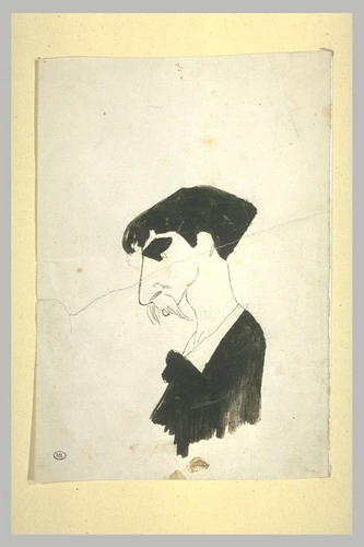 Gaston Redon - Portrait caricatural d'un homme