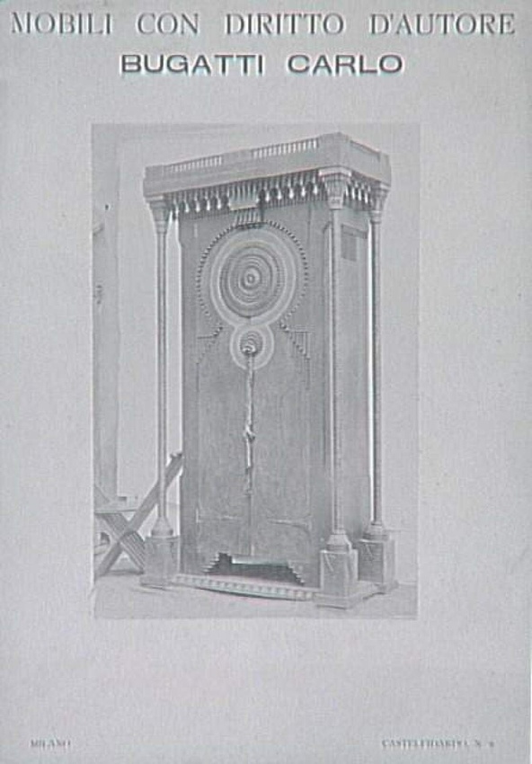 Anonyme - Photographie d'une armoire et d'un tabouret de Carlo Bugatti
