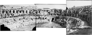 Édouard Baldus - Nîmes (Gard) - Amphithéatre, vue intérieure