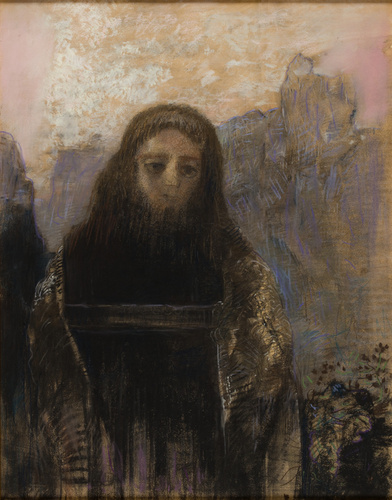 Odilon Redon、Tete de Jeune Femme de Prof Tête de jeune femme, de profil à gauche - Odilon Redon