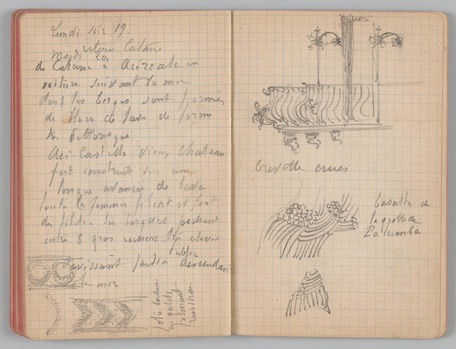 Charles-Justin Le Coeur - Carnet de notes concernant son voyage en Italie