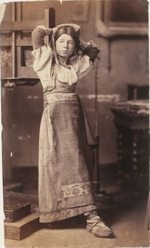 Jeune modèle posant dans l'atelier du peintre Edmond Lebel - Edmond Lebel