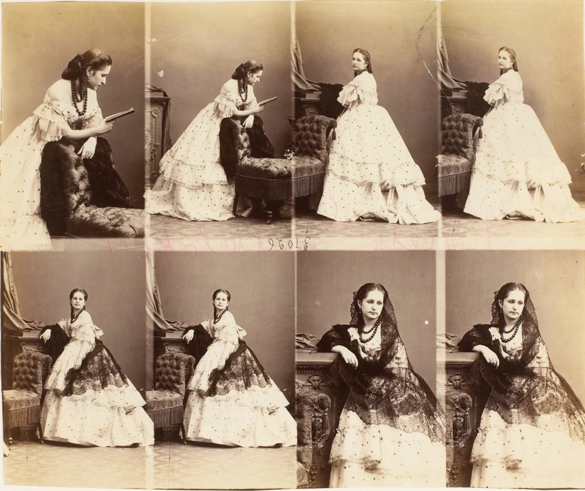 André Adolphe Eugène Disdéri - Princesse Gorschakoff en huit poses