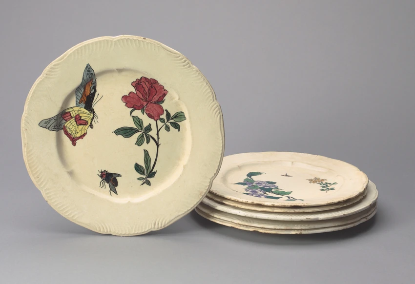 Assiette plate à crêtes, service "Bracquemond-Rousseau" - Félix Bracquemond