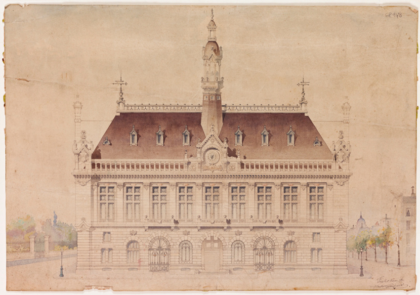 Hector Guimard - Beaux-arts : concours, projet pour un hôtel de ville