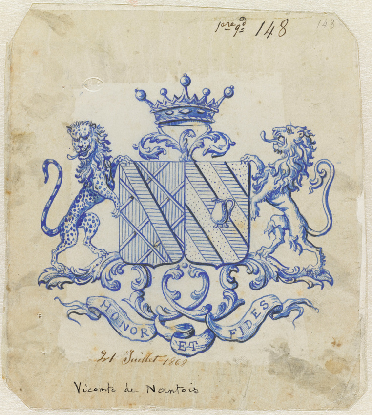 Emile Gallé - Blason aux armes du vicomte de Nantois