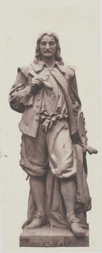 Edouard Baldus - "Champaigne", statue de Jean Louis Adolphe Eude, décor du palai...