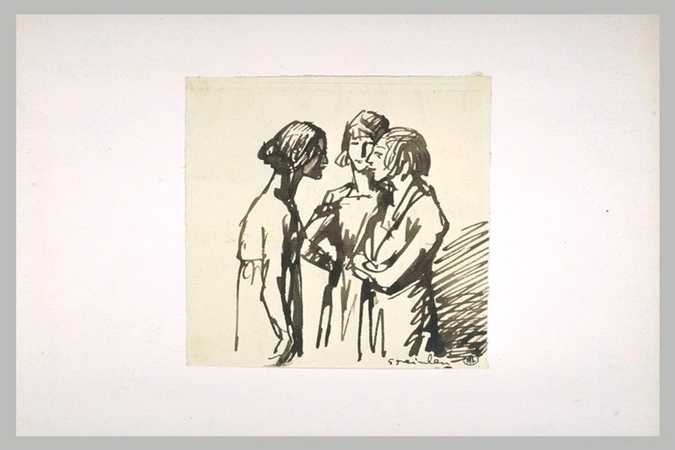 Théophile Alexandre Steinlen - Trois femmes vues à mi-corps, bavardant