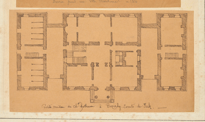 Edouard Villain - Plan de la petite maison du Chr Hotham, Beverly, Comté de York