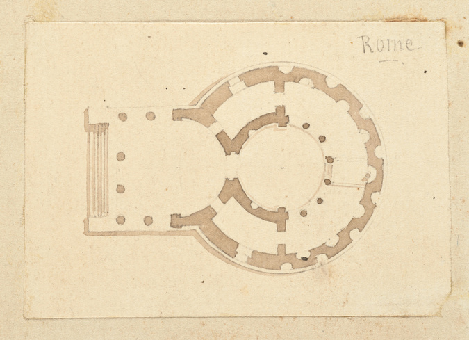 Edouard Villain - Plan d’un édifice circulaire, Rome
