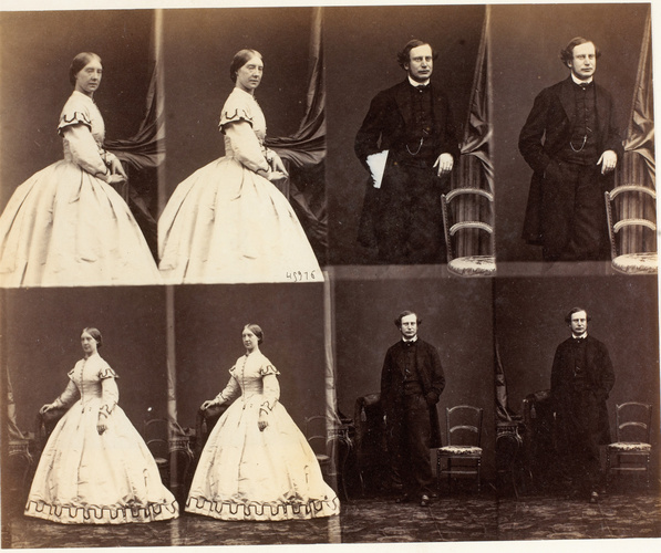 André Adolphe Eugène Disdéri - Pasteur et Lady St Leger en huit poses, quatre ma...