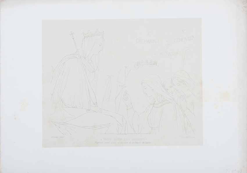 Jean-Baptiste Danguin - Marie, reine des Vierges, posant la couronne sur la tête...