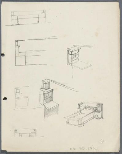 Marcel Guilleminault - Etude de mobiliers pour l'appartement de Mr Level, rue de...