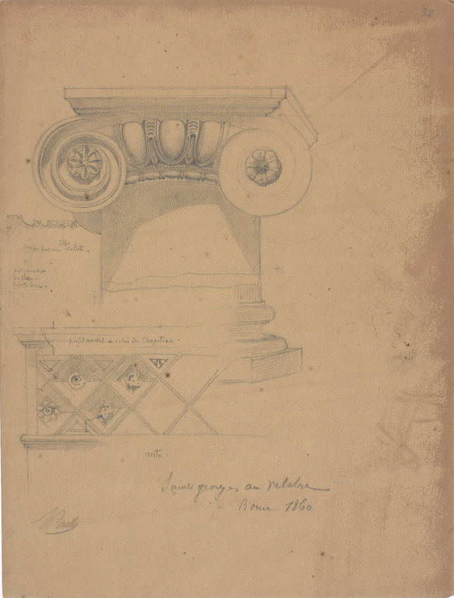 Louis Boitte - Eglise Saint-Georges-au-Velabre, chapiteaux du porche