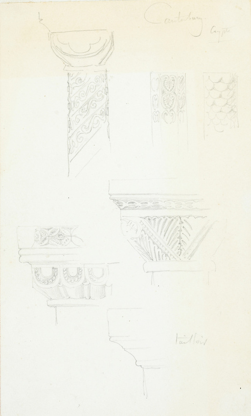 Victor Ruprich-Robert - Fragments de colonnes et de chapiteaux de la crypte de l...