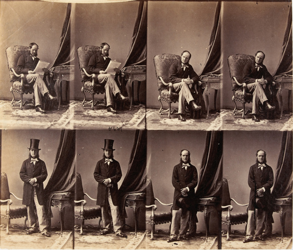 André Adolphe Eugène Disdéri - M. Frédéric Sartoris en huit poses, quatre assis,...