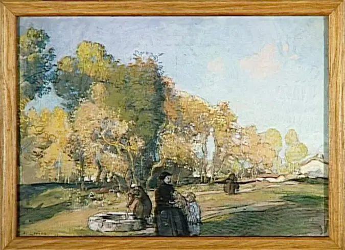 Auguste Lepère - Paysage et figures autour d'un puits
