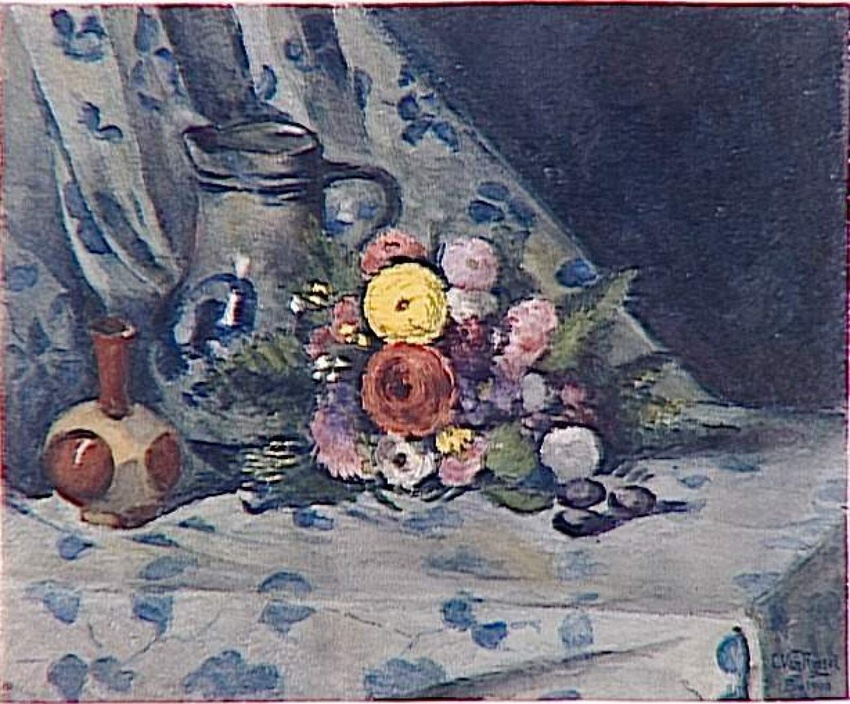 Paul Gachet - Fleurs, pot et petit vase