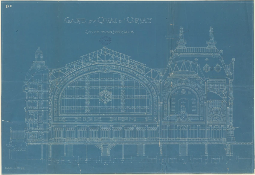 Gare d'Orsay, coupe transversale - Victor Laloux