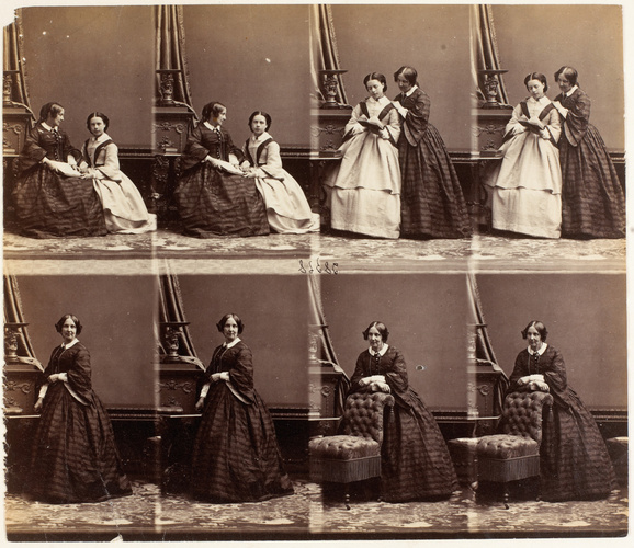 André Adolphe Eugène Disdéri - Mme Walter Perry et une jeune femme en huit poses...