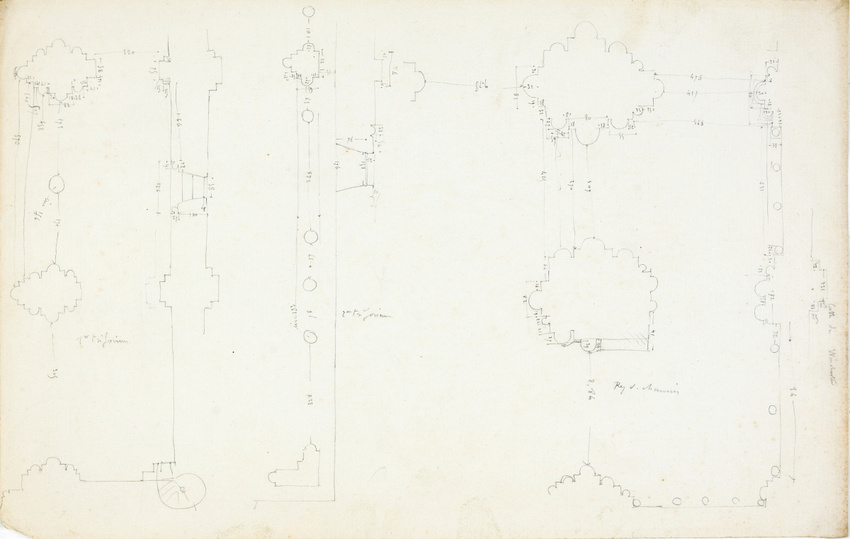 Victor Ruprich-Robert - Plans de piles de la cathédrale de Winchester
