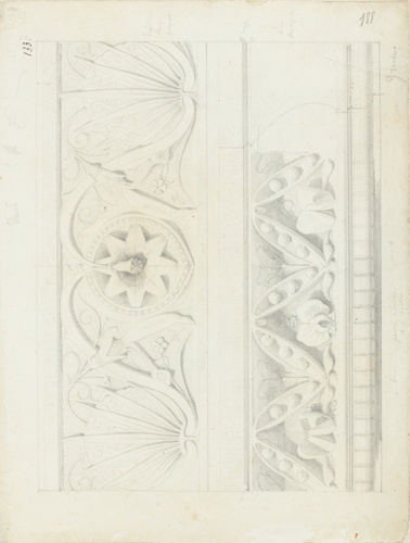 Victor Ruprich-Robert - Deux bandeaux décoratifs d'ellébore, sauge et muguet et ...