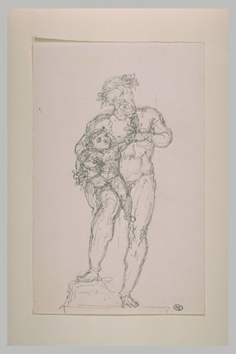 Eugène Guillaume - Silène tenant le jeune Bacchus à califourchon sur son genou