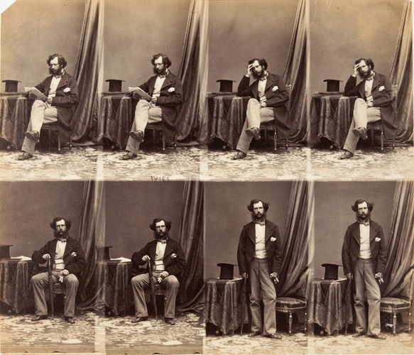 André Adolphe Eugène Disdéri - M. Macdonald en huit poses, six assis et deux en ...