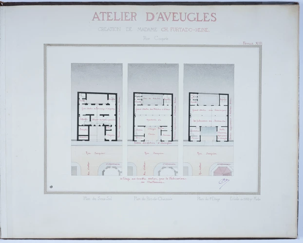 Paul Blondel - Atelier d'aveugles, rue Couprie. Plans