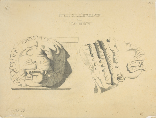 Louis Boitte - Athènes, têtes de lion provenant de l'entablement du Parthénon