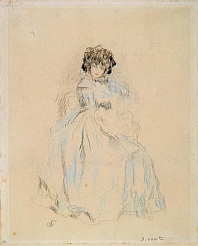 Abel Faivre - Jeune femme à la robe bleue