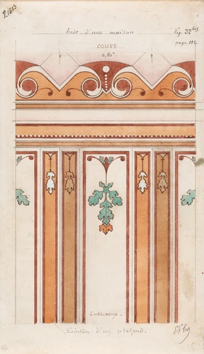 Projet de toile peinte pour "Histoire d'une maison" - Eugène Viollet-le-Duc