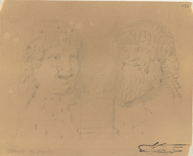Louis Boitte - Naples, Musée National, deux masques grotesques