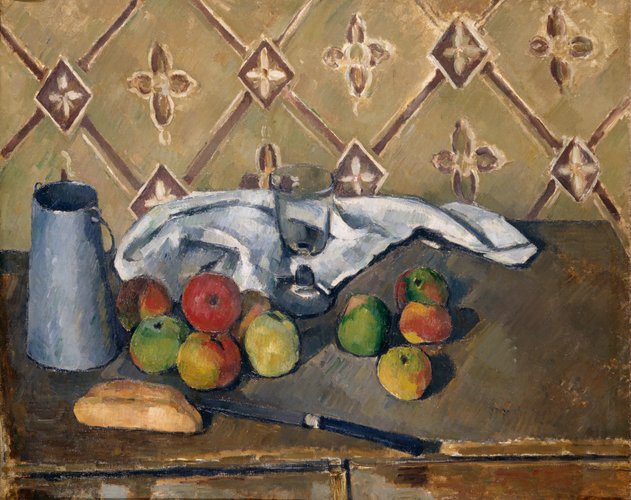 Fruits, serviette et boîte à lait - Paul Cézanne