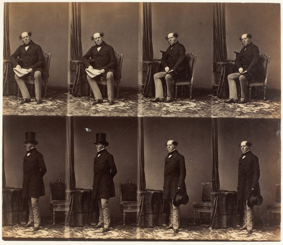 André Adolphe Eugène Disdéri - Lord Sydney en huit poses, quatre assis, quatre e...