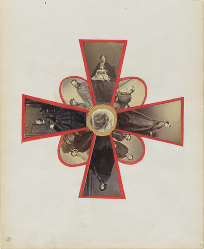 Georgiana Louisa Berkeley - Croix avec neuf portraits de femmes, hommes, enfant ...