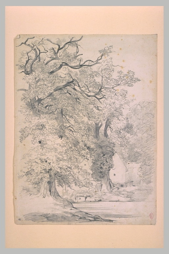 Charles Huard - Maison sous les arbres, au bord d'un étang