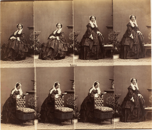 André Adolphe Eugène Disdéri - Mme. Bulfort en huit poses, deux assise, six en p...
