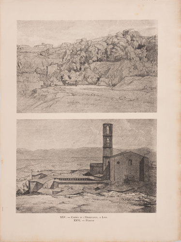 Paul Flandrin - Paysage du chemin de l'Observance à Lyon et paysage de Pérouse