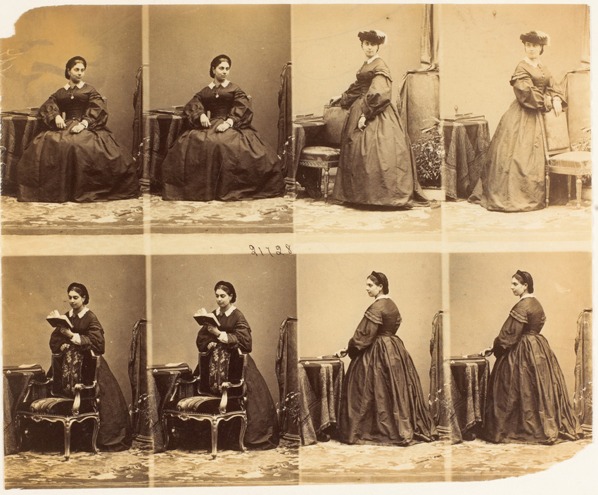 André Adolphe Eugène Disdéri - Comtesse Koutaisoff en huit poses, deux assise et...