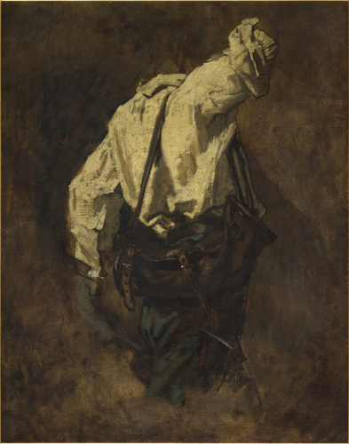 Thomas Couture - Homme vu de dos : personnage du serrurier, étude pour "L'enrôle...