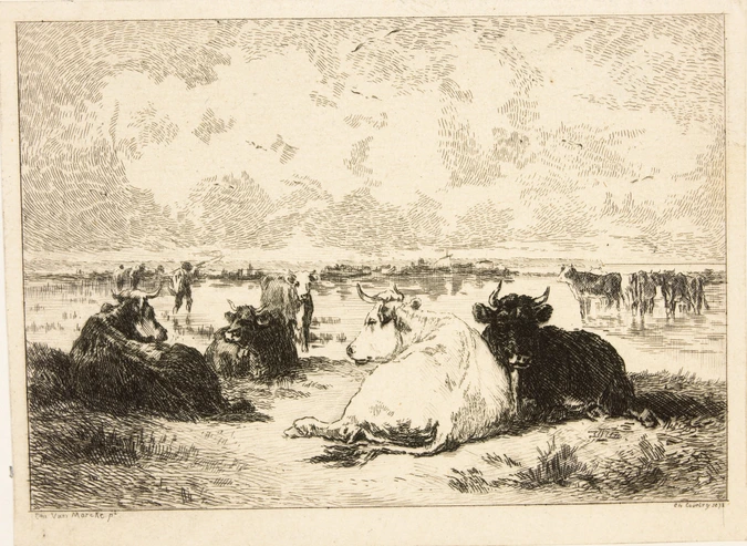 Emile Van Marcke - Des vaches