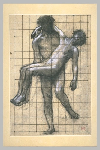 Pierre Puvis de Chavannes - Homme nu portant un adolescent nu
