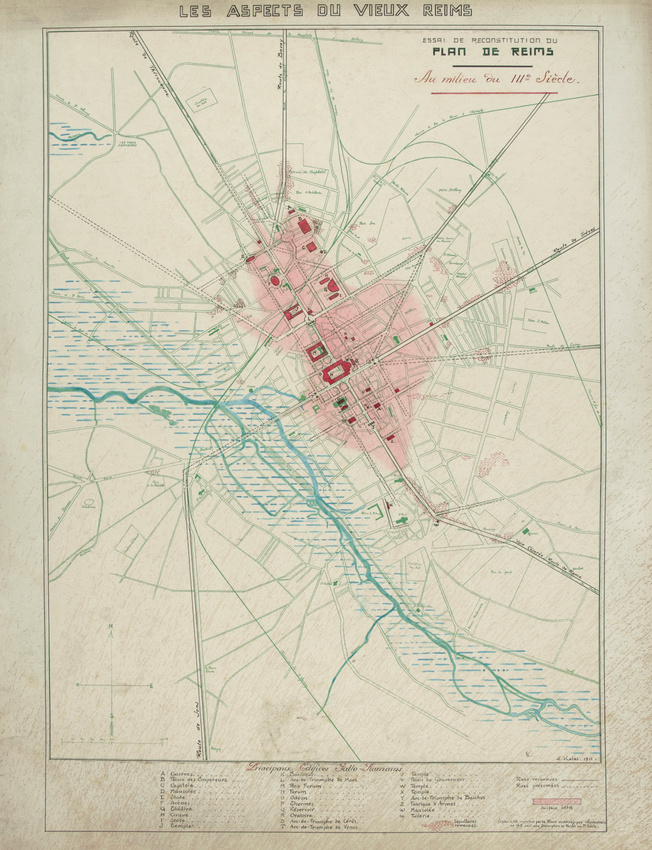 Ernest Kalas - Plan de Reims au IIIe siècle