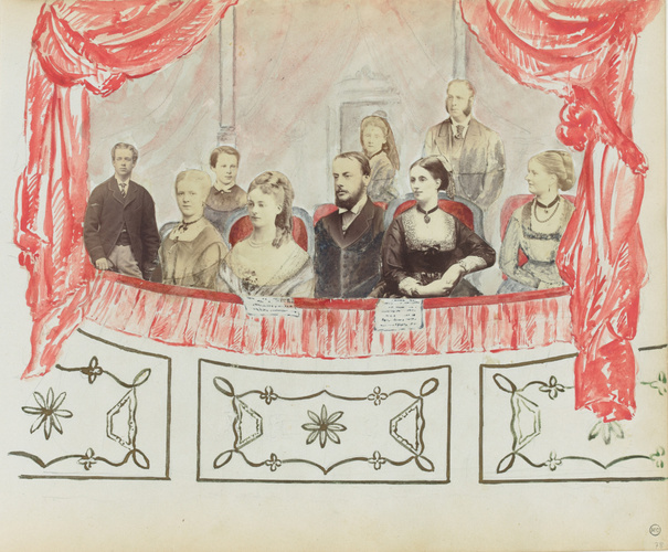 Georgiana Louisa Berkeley - Baignoire de théâtre avec les portraits de cinq femm...