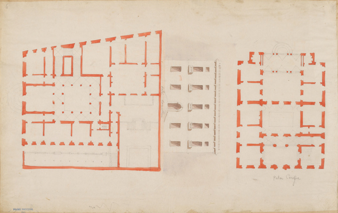 Louis Boitte - Deux plans des Palais Caroza et Canelini