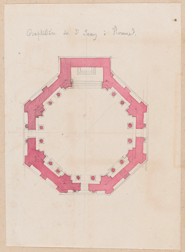 Edouard Villain - Plan du baptistère Saint-Jean, Florence